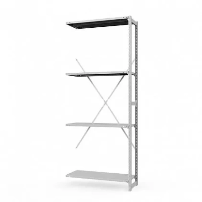 Секция приставная стеллажа металлического ТСУ Универсал, 2000x1060x400 мм. Полки: метал. 4 шт.