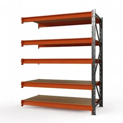 Секция приставная стеллажа металлического Оптима, 3000x1250x785 мм. Полки: 5 шт. фанера