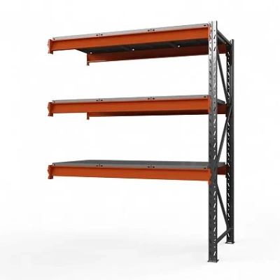 Секция приставная стеллажа металлического Оптима, 3000x1530x785 мм. Полки: 3 шт. метал.