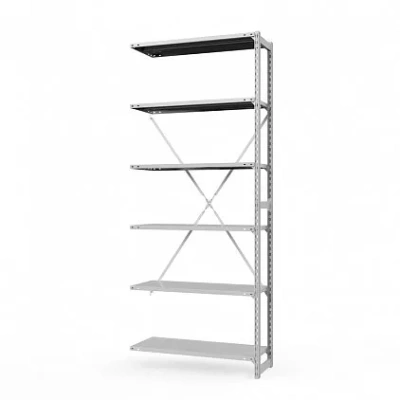 Секция приставная стеллажа металлического ТСУ Универсал, 3000x760x800 мм. Полки: метал. 6 шт.